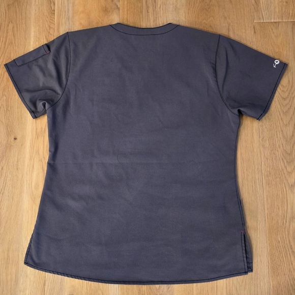 Carhartt Force Cross Flex Scrub Set Womens Medium Pewter Gray Pink Trim Stretch - Picture 5 of 9